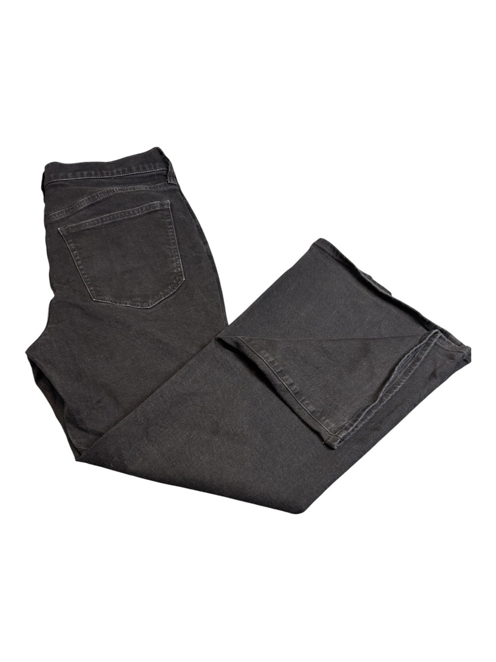 J.Crew High Rise Flare Jeans Washed Black Petite 30P CN354 EUC